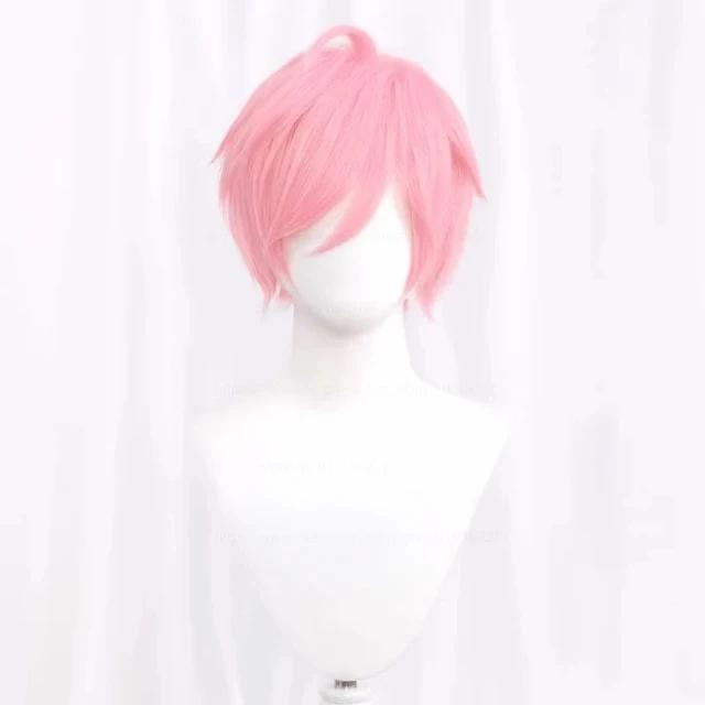 Synthetic Short Straight Cosplay Wig White Green Purple Brown Black Blue Gray Orange Red Fluffy Heat Resistant Hair Anime Wigs