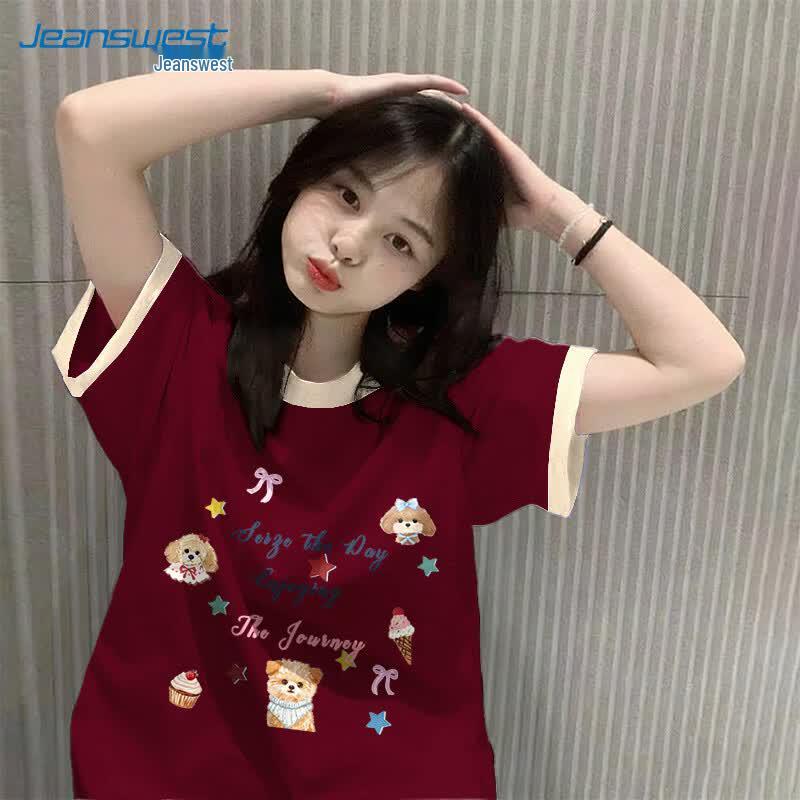 

Jeanswest Loose Fit Short Sleeve T-Shirt with Dessert Puppy Print L