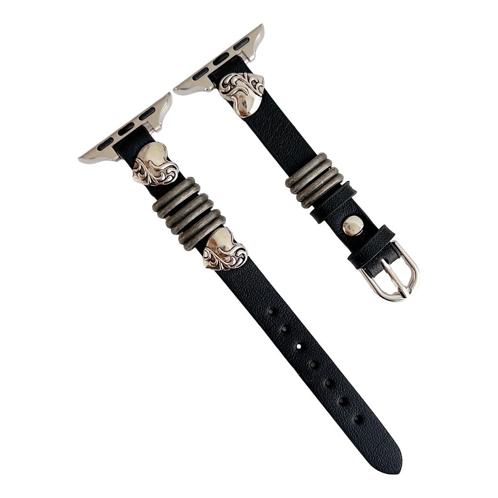 Leather Watch Band for Apple Watch Series 10 42mm/9 8 7 41mm/SE (2023) SE (2022) SE 6 5 4 40mm/3 2 1 38mm Heart Shape Adjustable Strap