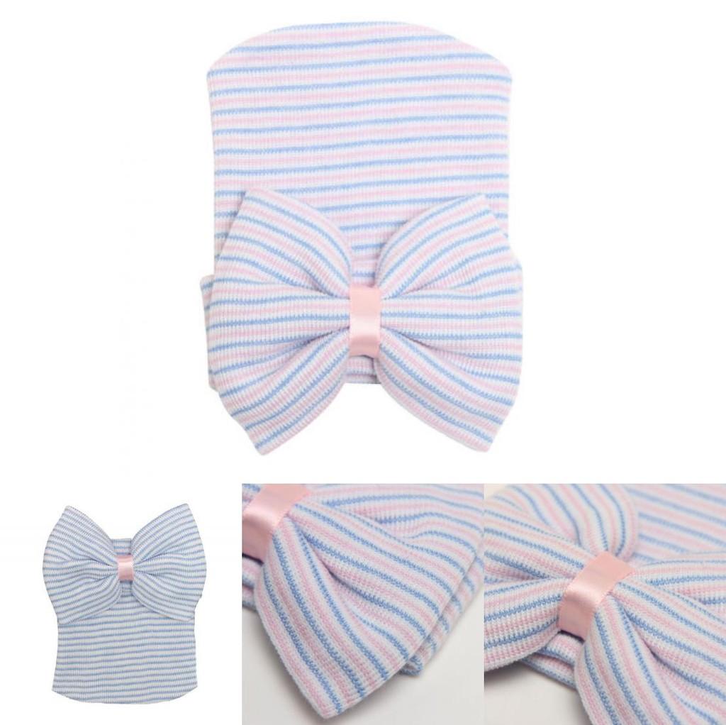 Adorable Newborn Baby Hat With Large Bow Stylish Knit Design For Spring And Autumn Seasons