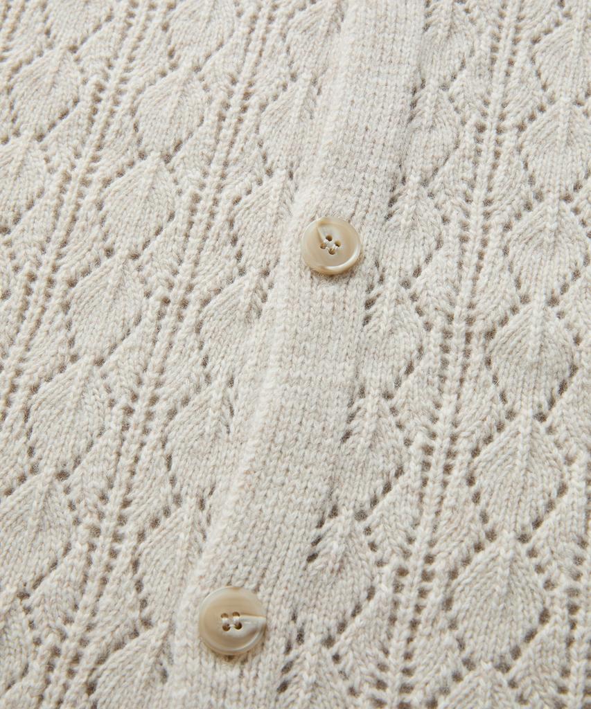 MMIC Cashmere Crochet Cardigan (Beige)
