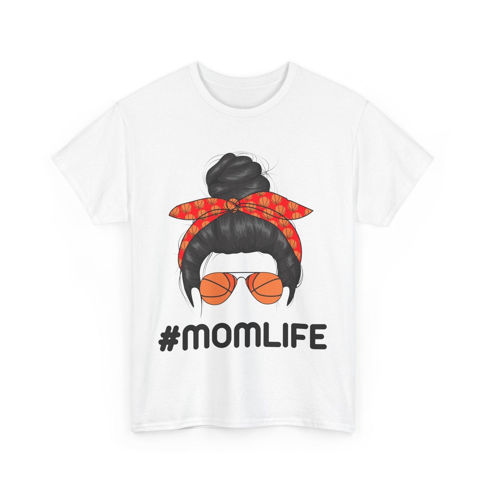 Mom Life Basketball Shirt, Mom Messy Bun Basketball Player Mommy Shirt L