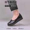Leather shoes, work shoes, soft soles, not tired feet, mother shoes, flat soles, one pedal, black work professional single shoes