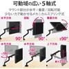 Elecom DPA-SL04BK Single Monitor Arm Long Spring Design Easy Installation 3-9kg Load Capacity Black