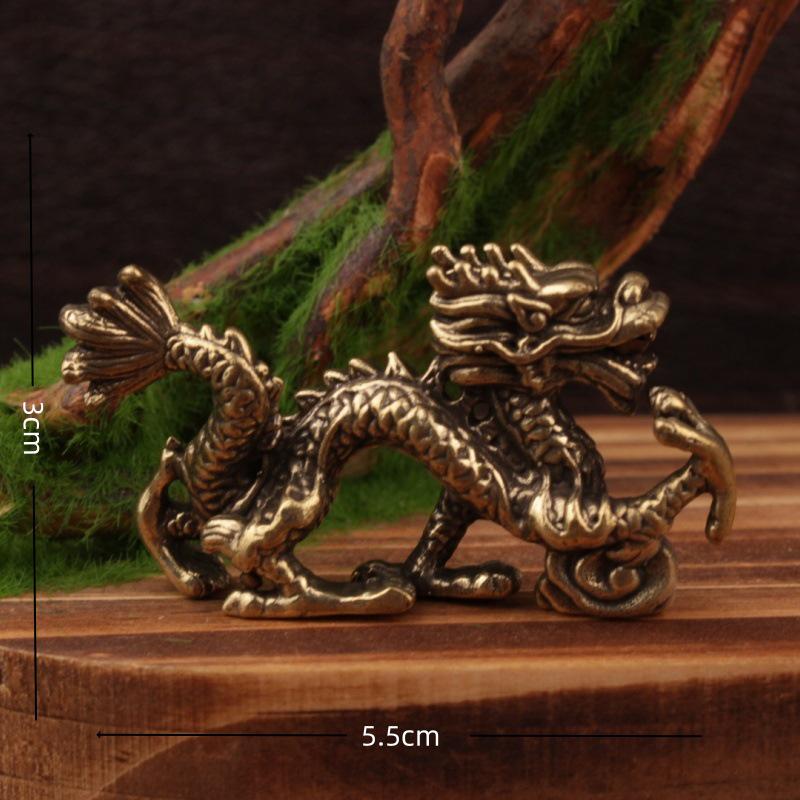 Messing Tierkreiszeichen Mini Ornamente Set – Chinesisches Retro Handwerk, Kleine Bronze Ware.