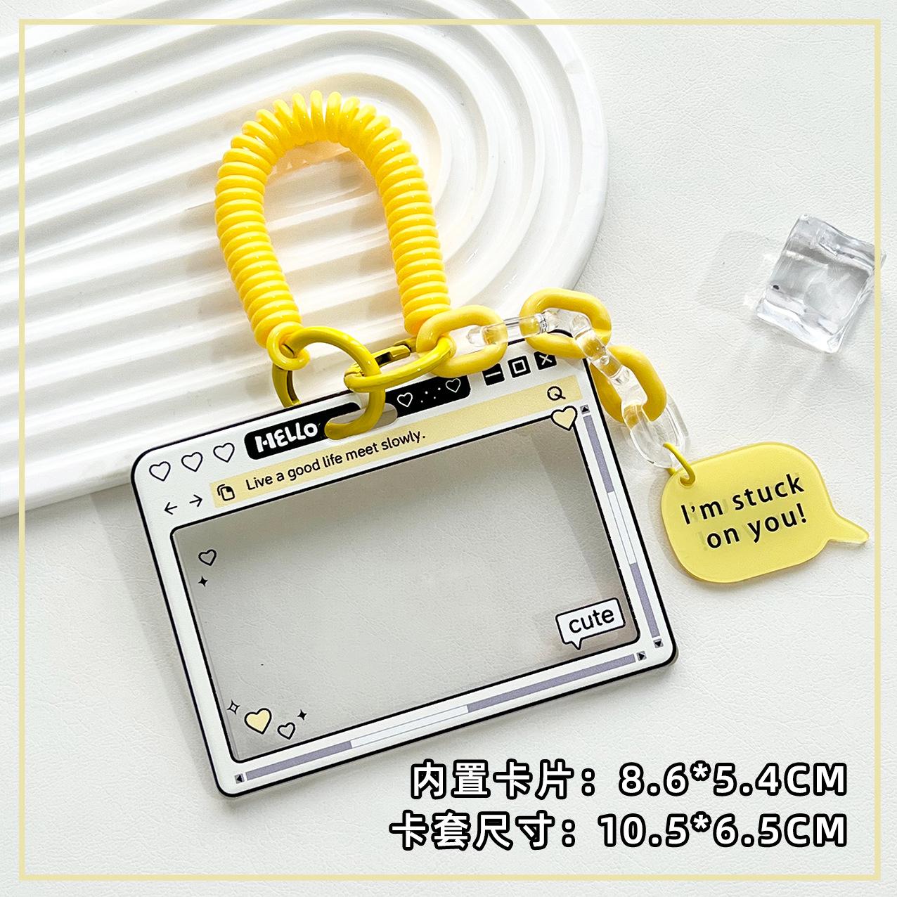 Cute Transparent Card Cover Bus Metro Card Protective Cover Campus Transparent Student School Card Protective Cover