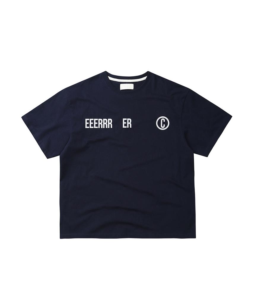 EEERRR Big Saint Logo Over-Crop Fit T-Shirt (Navy)