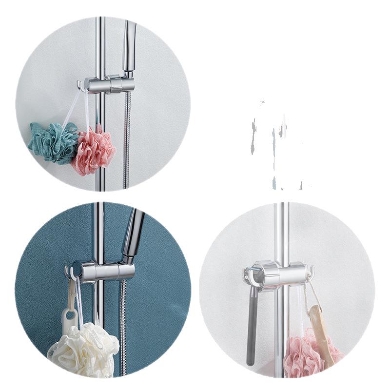 Tool-Free Non-Drilling Shower Rod with Hook Slider and Center Insert for Handheld Shower
