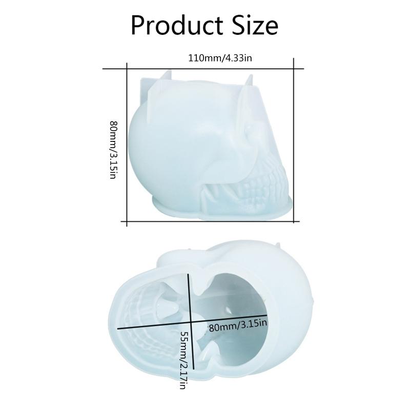 3D Skull Shape Big Size Silicone Molds for Halloween Ornament DIY Supplies Props DIY Halloween Aromatherapy Making Mold