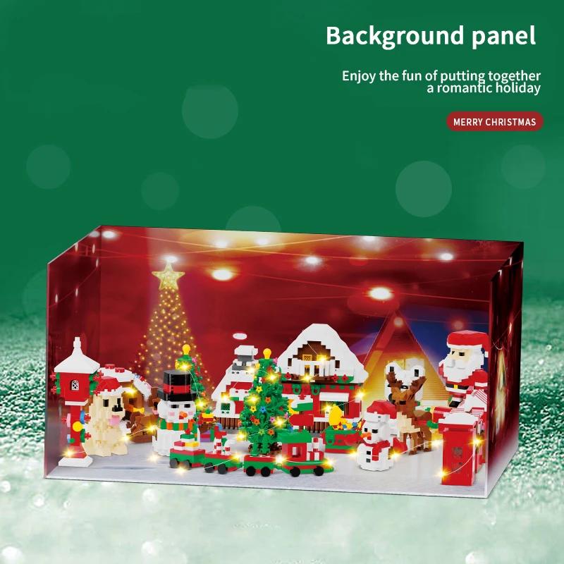 Non-Toxic 3555Pcs Christmas Theme Building Blocks Set Santa Claus Snowman Snow House Elk Christmas Tree Bricks Toys Gift For Children