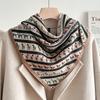 Chessboard Plaid 71CM Cotton and Linen Silk Scarf Small Square Scarf Women's Spring and Autumn Summer Thin Scarf Scarf Linen Headscarf Belt