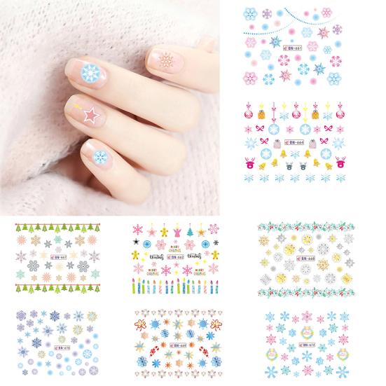 

12 Sheets Snowflake DIY Manicure Nail Art Stickers Water Transfer Decal Decor