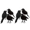 3 Pcs/set Black Crow Statues Sculptures Fake Bird Toys Feather Animal Festival Decoration Props Party Supplies Garden Decor