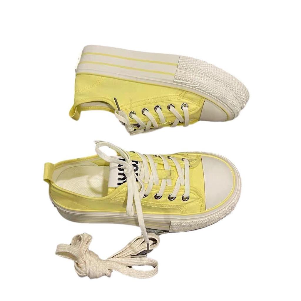 Thin Breathable New Summer Thick-soled Heightening Casual Female Students Versatile Canvas Shoes Children