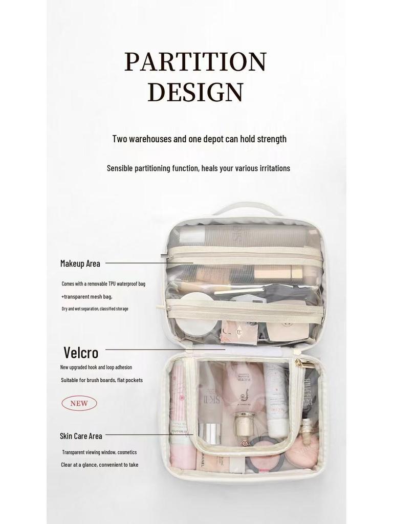 2025 Women's Large Capacity Travel Cosmetic Bag for Skincare and Makeup