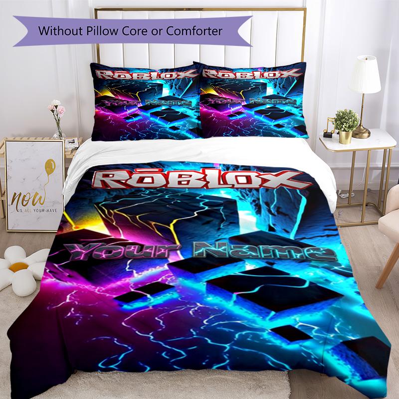 Set Biancheria da Letto Personalizzato con Nome Roblox Perfetto per Camere da Letto Biancheria Morbida Decorazione Personalizzata per la Stanza Regalo Perfetto per Donne/Uomini