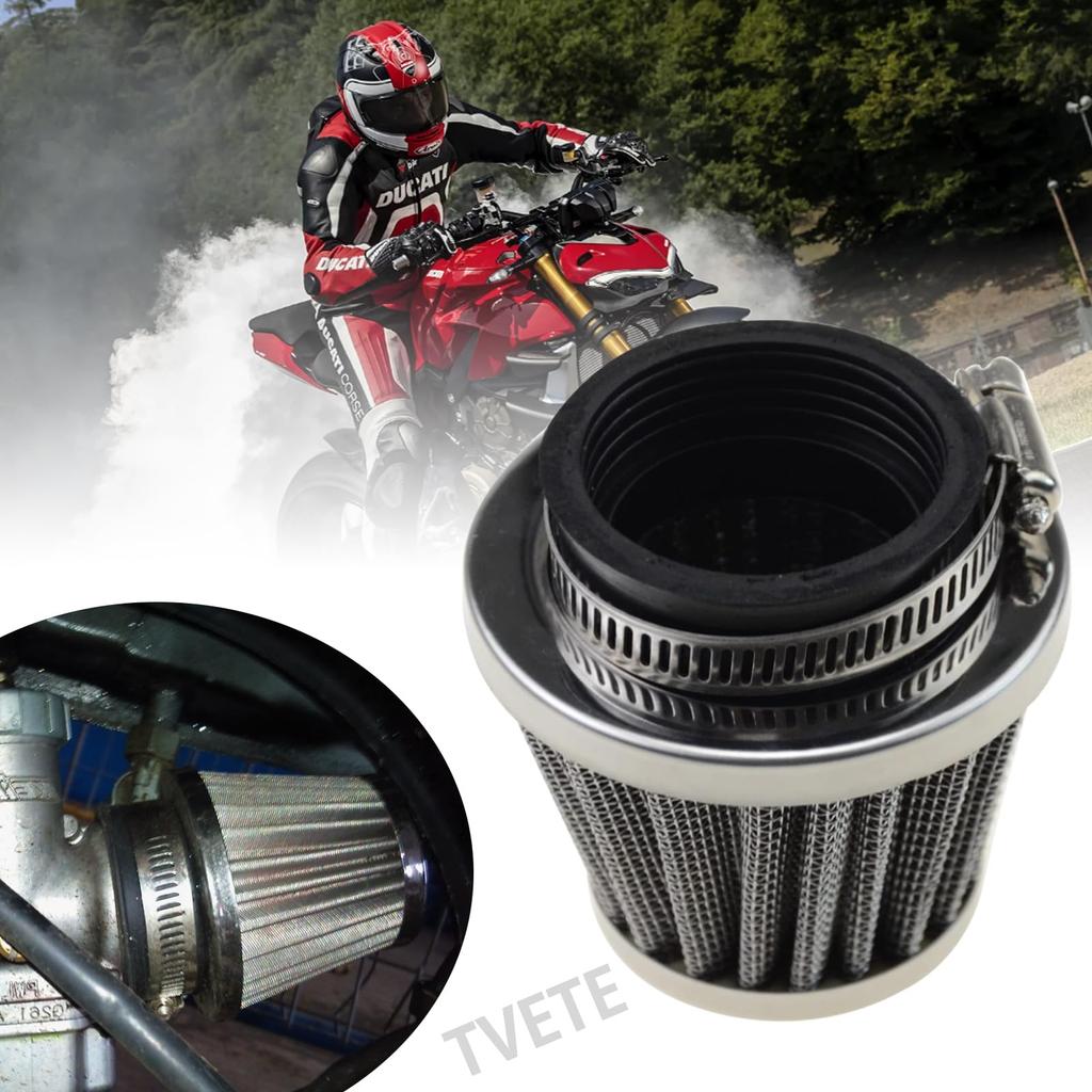 TVETE Straight Power Filter 35mm Universal Air Filter Cylinder Type Beach Bike Motorcycle Accessories