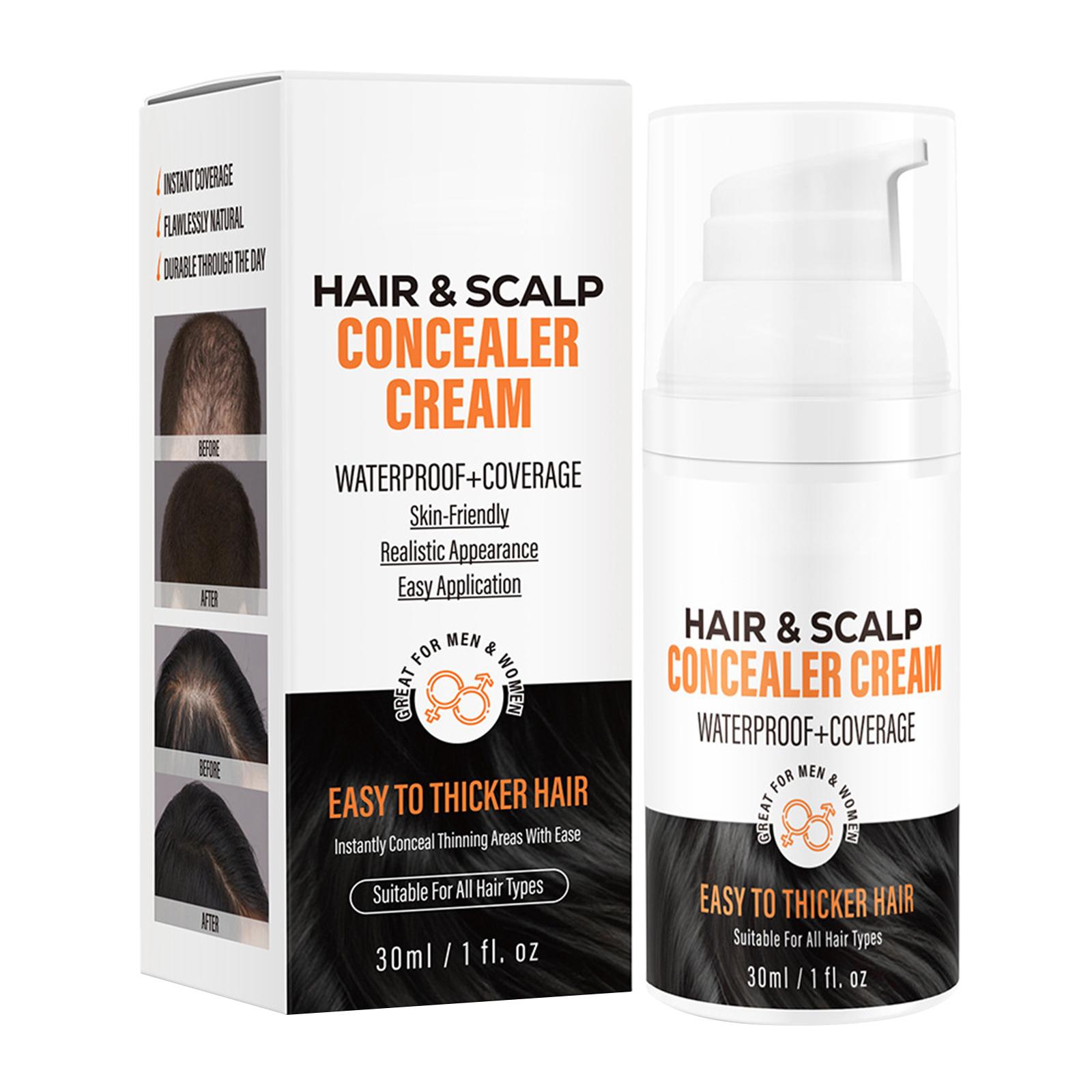 

Natural Looking Scalp Coverage Cream, Waterproof Concealer for Bald Spots & Thinning Areas, Sweat-Resistant Formula for Daily Confidence, Men Women (1 One Size чорний