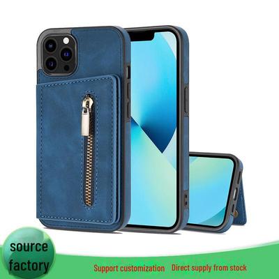 Kožené pouzdro na iPhone 14 s přihrádkou na karty a výklopným krytem