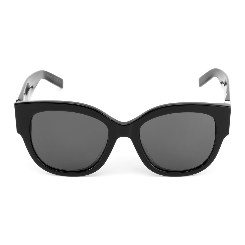 Saint Laurent Classic Logo Pattern Decorative Acetate Frame Black Square Sunglasses Women sunglasses SLM95F005BLACKBLACKGREY