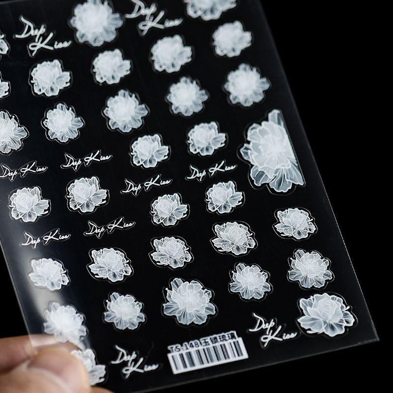 

Новый полупрозрачный цветочный нефритовый замок в стиле крафт, наклейка для ногтей из цветной глазури TS-148 Jade lock glass