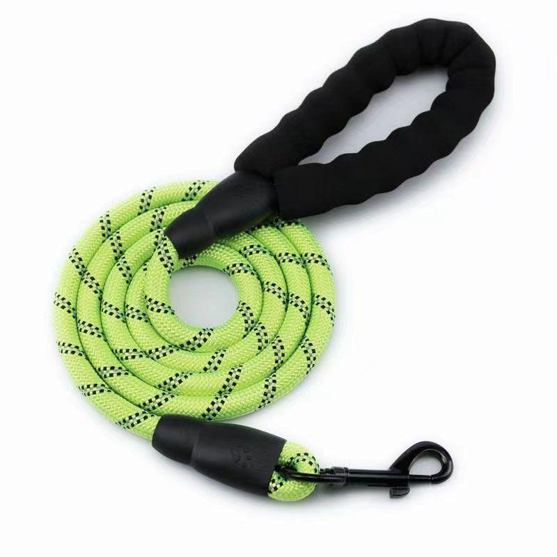 

Pet Explosion-Proof Punching Reflective Traction Rope Dog Walking Rope Dog Non-Tightening Cat round Rope Large and Medium Small Dog Pet Supplies 1.2 meters long * 0.8cm thick Fluorescent Green