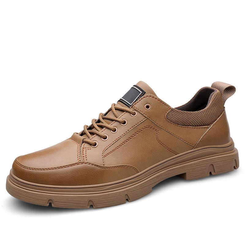 

Толщина мужской обуви мода Мартин маленькие кожаные туфли тренд рабочая обувь низкий верх четыре сезона повседневная обувь мужчины 44 абрикосовый