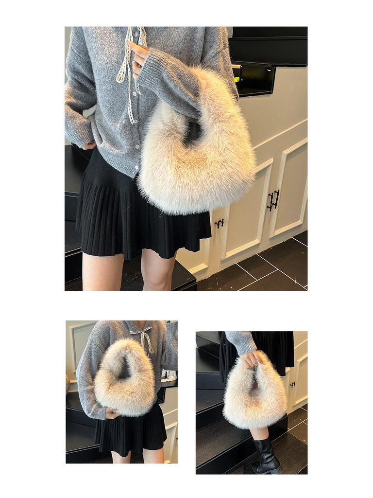 Korean Style Winter Plush High-End Women's Mini Clutch Handbag