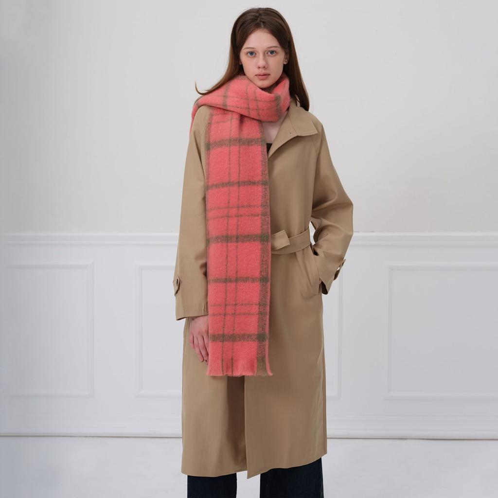 Plaid scarf women's winter senior sense thickened warm imitation cashmere scarf shawl scarf