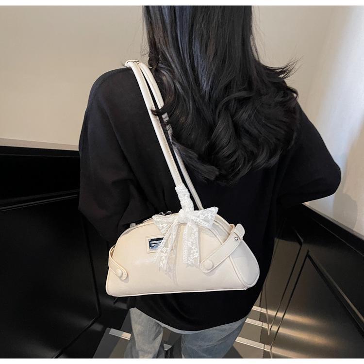 2025 Sweet Girl Lace Bow Shoulder Bag - Women's Stylish Underarm Design