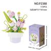 Building Blocks Rose Flowers Bouquet Flower Blocks Bonsai Plant Model Bricks Romantic DIY Home Decoration Toy for Kids Girl Gift