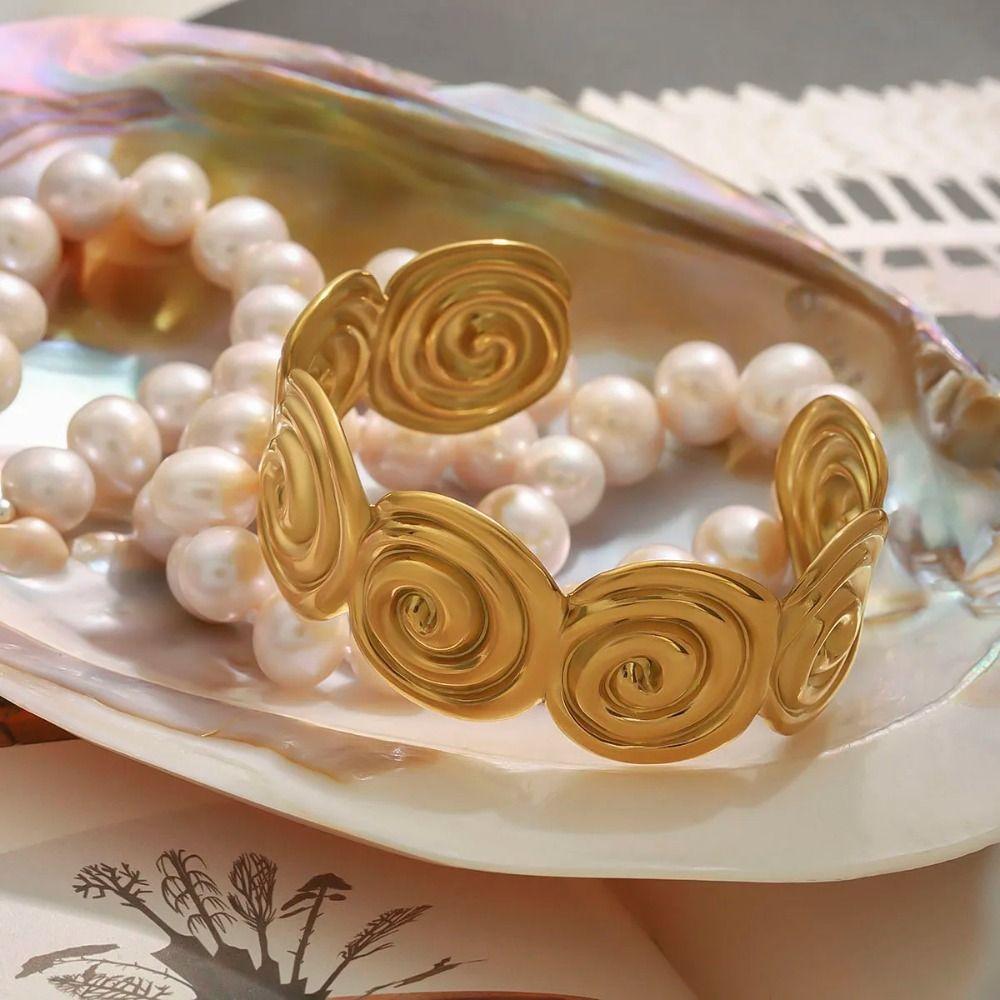 Vacation Style Metal Cuff Bangles Europe American Style Chunky Bracelet Exaggerated Bracelet  Gift