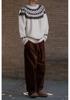Men's Autumn/Winter French Fair Isle Stripe Knit Sweater - Round Neck, Loose Fit, Versatile Casual Style.