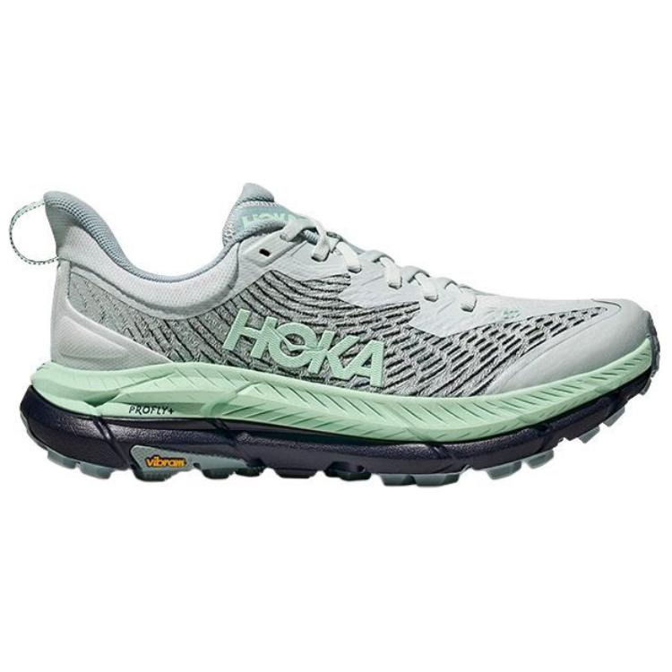 Hoka One One Mafate Speed 4 Comfortable Slip Resistant Durable Low Top Trail Running Shoes Women sneaker Gray Green 1129930-DTF