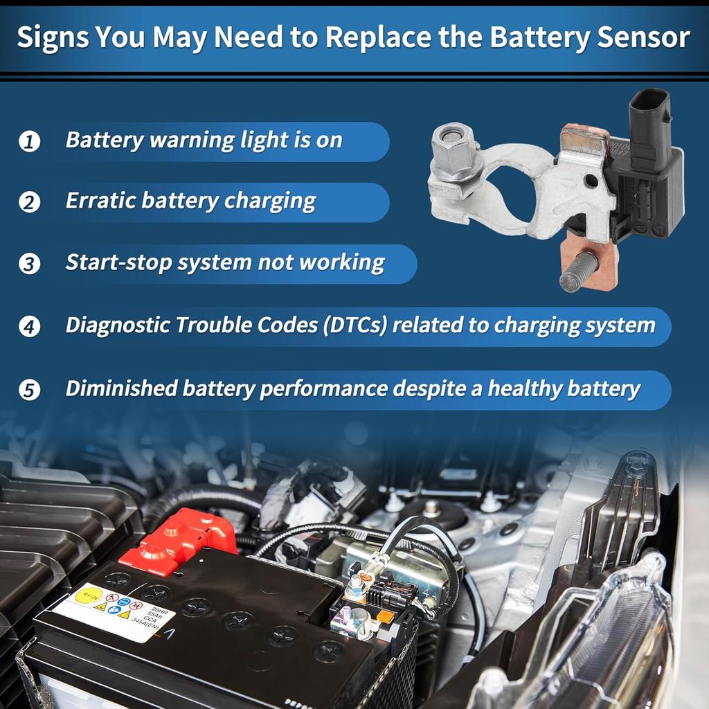 No.13545953 Battery Sensor for Chevrolet Silverado 1500 for GMC Sierra 1500 2.7L 5.3L 6.2L 2019-2022 for Chevy Equinox 1.5 2018-2024 Battery Monitor
