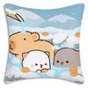 Kawaii Cute Peach Mochi Cat Pillow Covers Cartoon Sofa Decorative Home Double-Sided Printing Short Plush Cute Cushion Cover