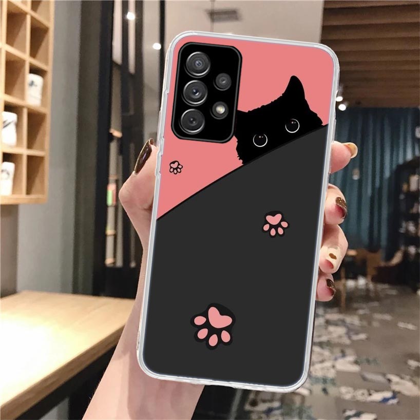 

Cat Footprint Funny Paw Cute Soft Phone Case For Samsung Galaxy A52 A42 A32 A12 A22 A51 A50S A30S A20S A10S A71 A41 A31 A21S A40 Samsung A22 4G