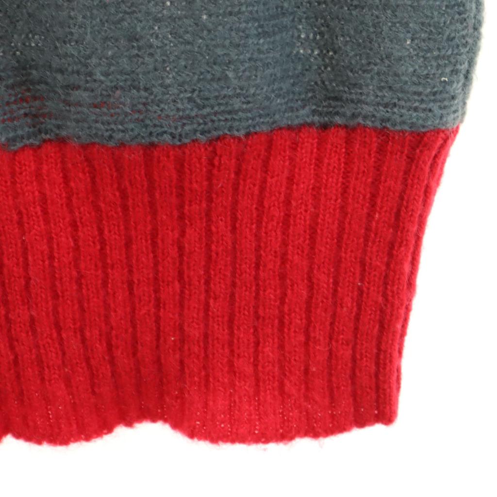 Eugeue 70s 80s Mohair Blend Vintage Long Sleeve Sweater M Gray Knit Men's Used