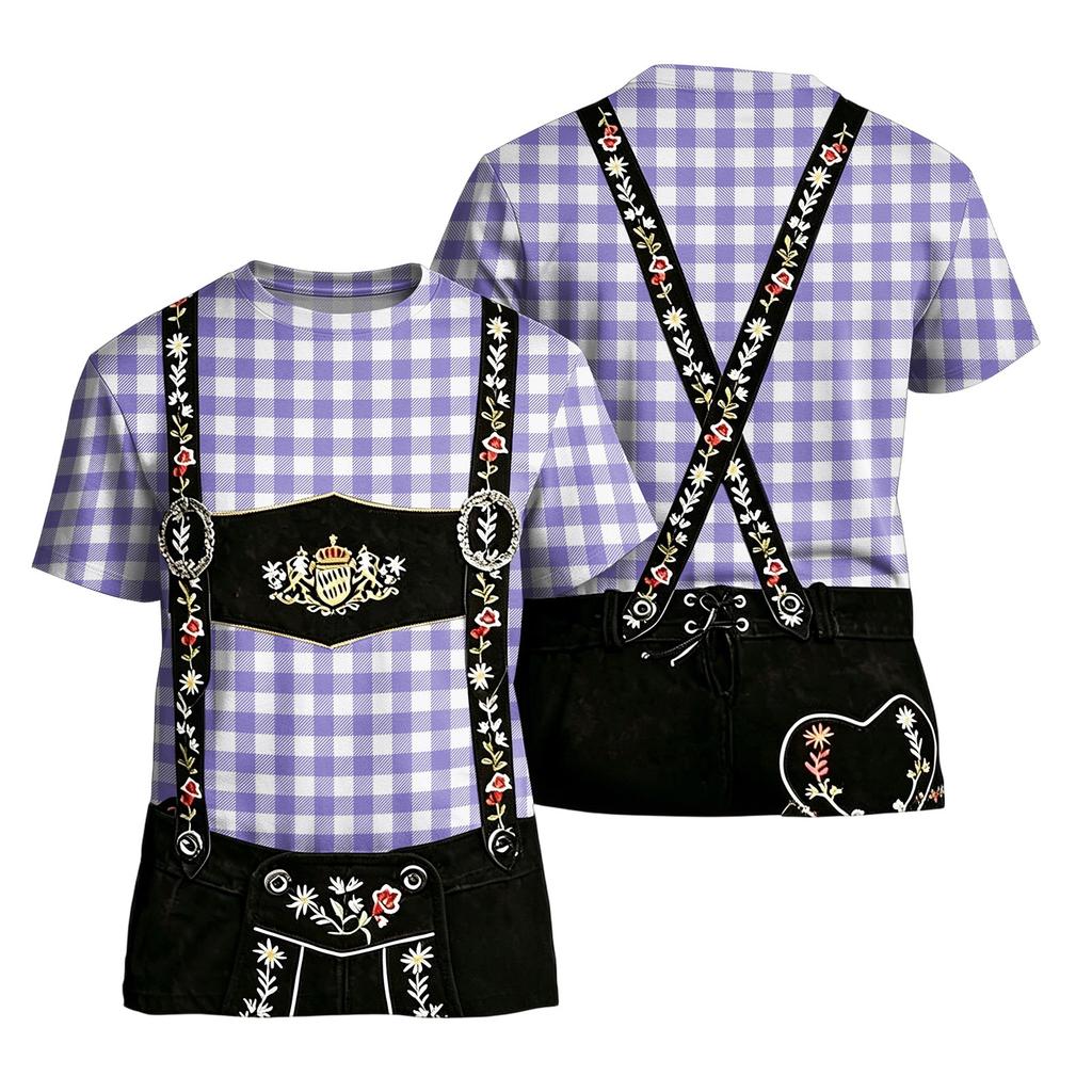 Men's Short Sleeve T Shirt with Vintage Oktoberfest Pattern Loose Fit Casual Summer Daily Top for Comfortable Wear