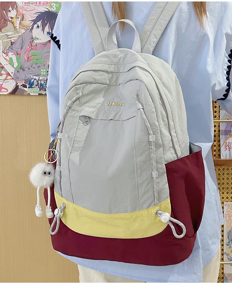 Leichter Colorblock Wanderrucksack - Geräumiger Outdoor- & Universitäts-Reise-Buchrucksack
