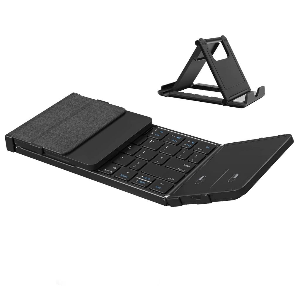 EWiN Wireless Keyboard, Bluetooth 5.1, Foldable, Full-Size, JIS Japanese Layout, Touchpad, Compatible with Smartphones and Tablets, Switches Between