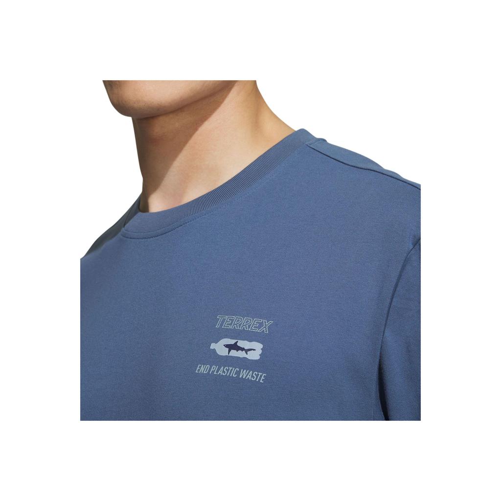 Adidas Short Sleeve Outdoor Ocean Tee With Fish Print Men Tops Miracle-Blue-Grey IU1281