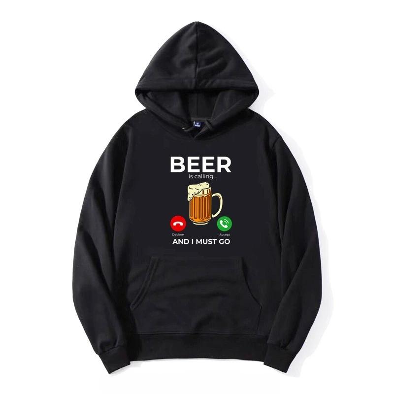 

Beer Is Call Me Print Men Hoodies Autumn Winter Fashion Ladies Funny Beer Lover Long Sleeves Casual Comfortable Hoodie S