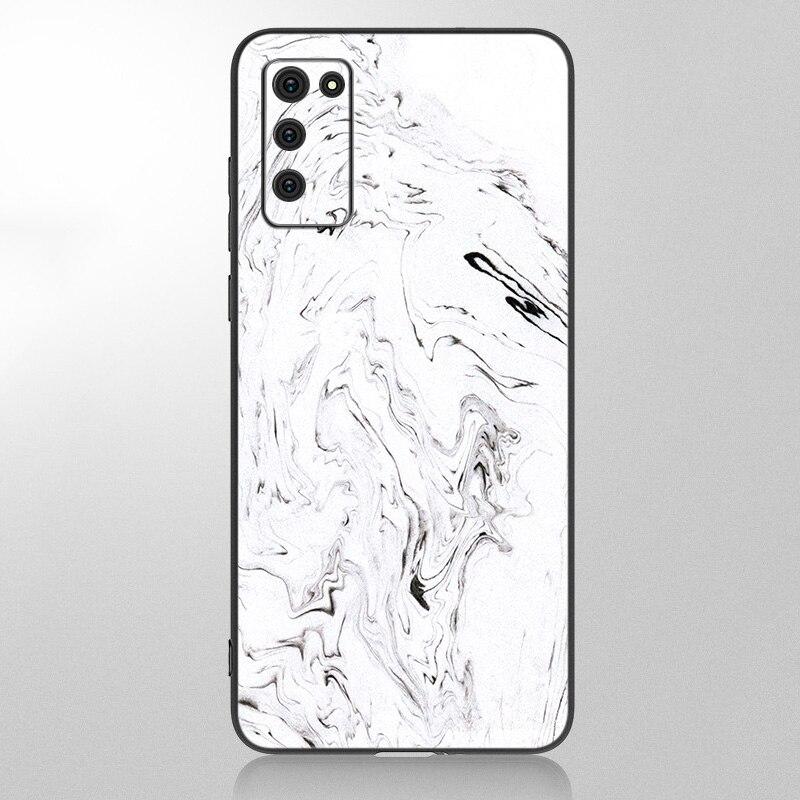 Černobílý mramorový kryt pro Samsung Galaxy A12 A02S A22 A32 A52 A72 A71 A51 A41 A31 A21 A11 A50 A70 A10S A20S Černý kryt