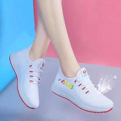 Little White Shoes Women's Summer Versatile Walking Single Old Beijing Cloth Shoes Running Casual Sports Women's Shoes