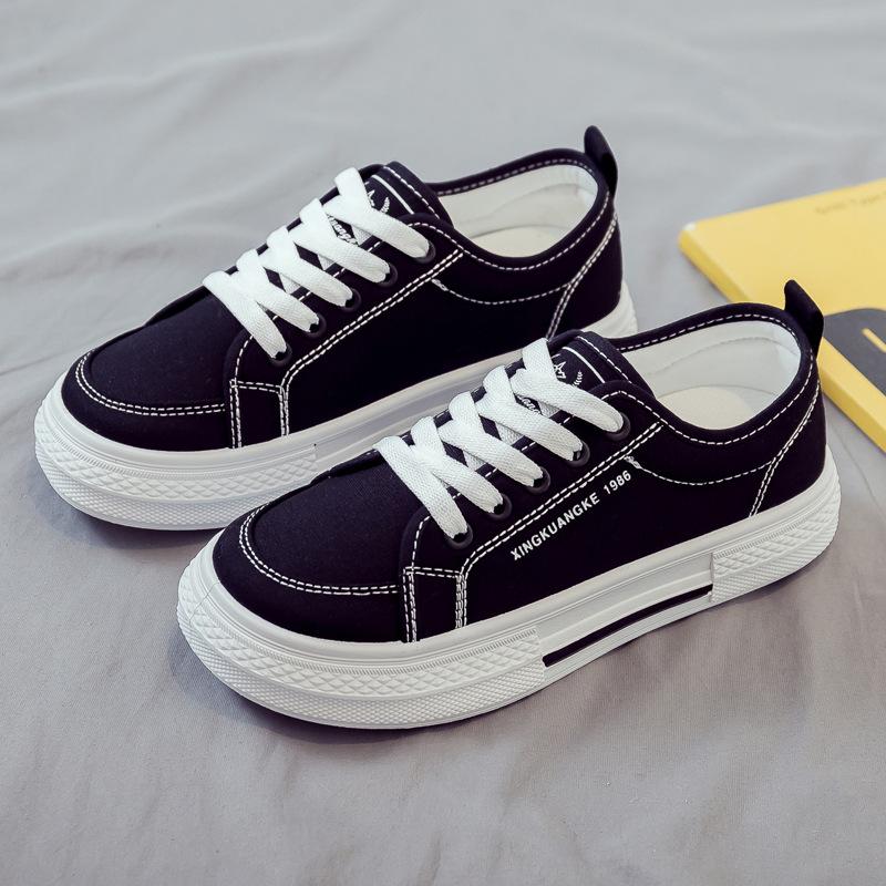 Spring and Autumn New Canvas Shoes Women's Versatile Flat Bottom Breathable Student Cloth Shoes Women's Shoes Autumn