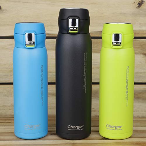 Pearl Metal Aqua Blue Mug Bottle, 650ml, Lightweight, One-Touch Sports Mug with Charger, HB-4771