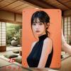 Retro Metal Tin Sign X Inch Elegant Woman Art Print for Home Decor Black Orange Wall Art for Living Room Bedroom Office