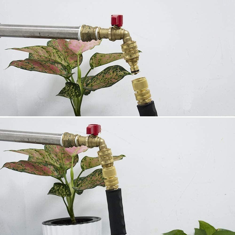 4 Stück Gartenschlauch Schnellkupplung Massivmessing Schnellverbinder Gartenschlauchfitting Wasseranschlüsse 3/4 Zoll GHT 2 Stück Weiblich + 2 Stück Männlich