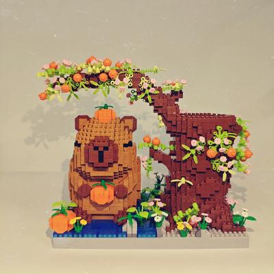 Capybara Stifthalter Modell Mikro Mini Baustein Spielzeug - Ideal für DIY-Enthusiasten, Ein pädagogisches und dekoratives Spielzeug für Schreibtische